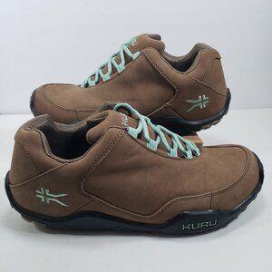 Kuru Chicane Shoes Women's 8.5 Wide Brown Teal Leather Suede Hiking Trail